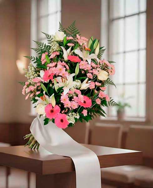 Ram funerari tonalitats roses